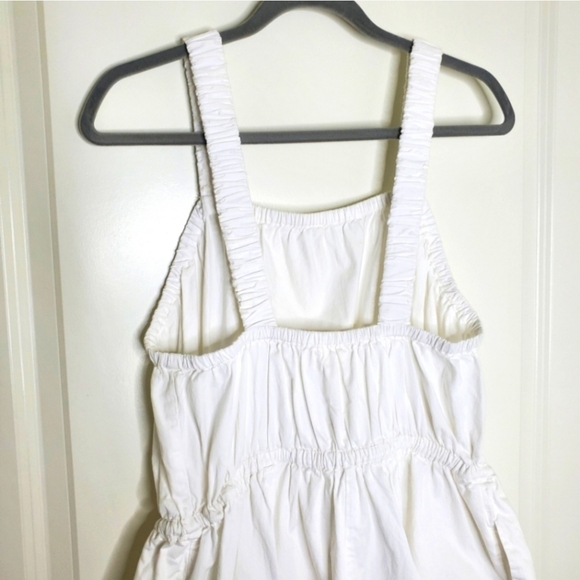 Anthropologie White Square Neck One Piece Tie Waist Bloomer Romper - Picture 9 of 11